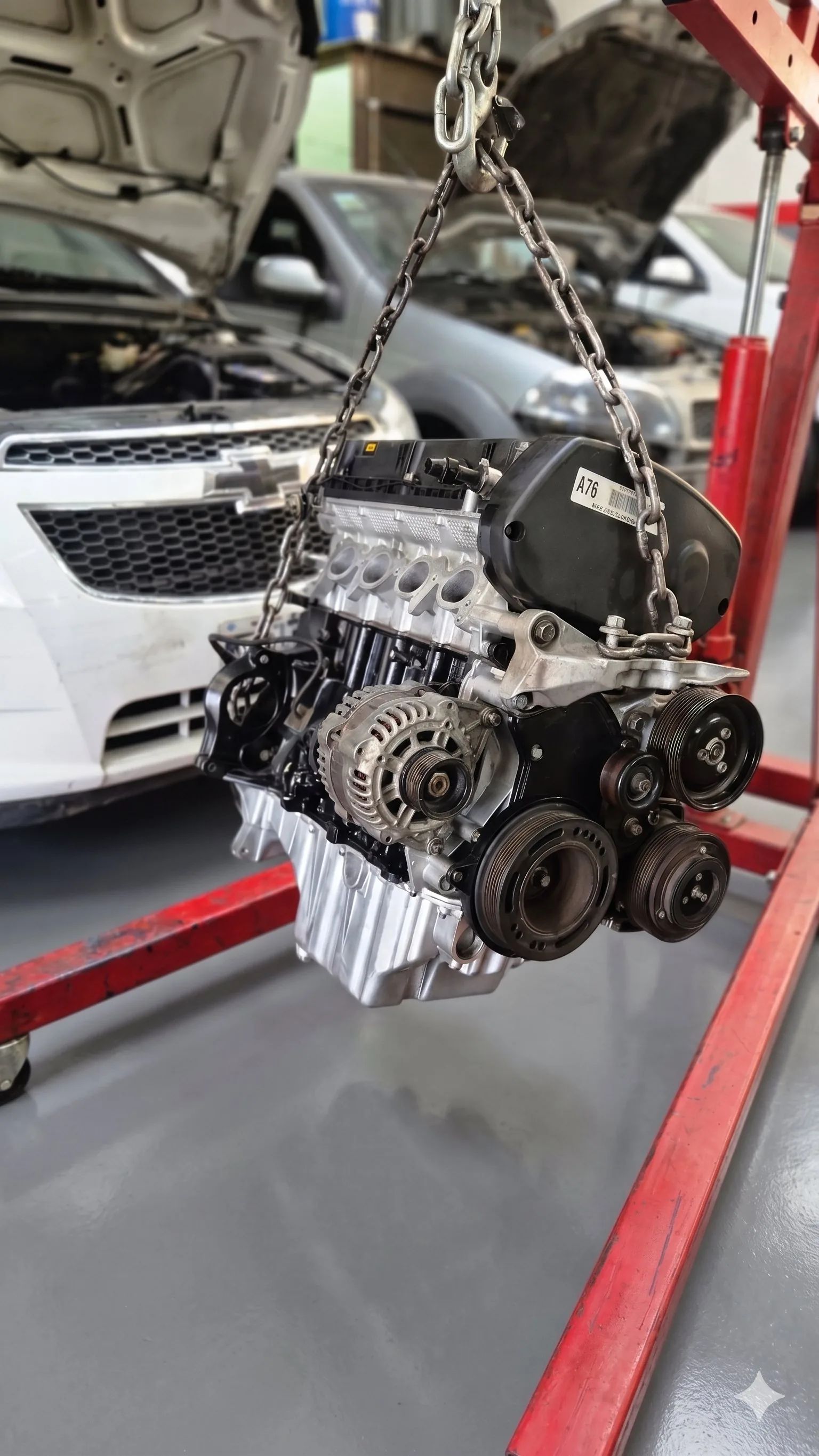 Motor suspendido reparación mecánica general Ocampo Racing Monte Grande